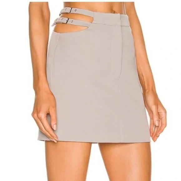 NWT Camila Coelho Cutout Jana Mini Skirt in Grey - Picture 3 of 8